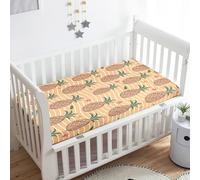 Treer Lenzuola con Angoli per Lettino, Neonato Coprimaterasso Letto Singolo Bebè Bambino, Morbide e Traspiranti per Materassi Culle e Bambini (Ananas 2,75x30x10cm)