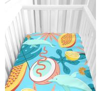 Treer Lenzuola con Angoli per Lettino, Neonato Coprimaterasso Letto Singolo Bebè Bambino, Morbide e Traspiranti, per Materassi Standard per Culle e Bambini (Papaia,95x65x10cm)