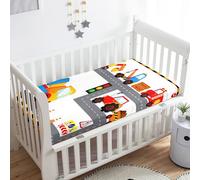 Treer Lenzuola con Angoli per Lettino, Veicoli 3D Neonato Coprimaterasso Letto Singolo Bebè Bambino Morbide e Traspiranti, per Materassi Standard per Culle e Bambini (Gru,90x40x10cm)