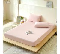 Treer Lenzuolo con Angoli Rinfrescante, Lenzuolo di Raffreddamento Aderente con Elastico 360° per Singolo Matrimoniale Una Piazza e Mezza Materassi Altezza da 30cm (XH23 Rosa,180x200CM)
