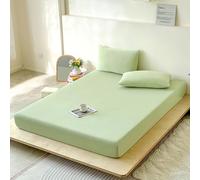 Treer Lenzuolo con Angoli Rinfrescante, Lenzuolo di Raffreddamento Aderente con Elastico 360° per Singolo Matrimoniale Una Piazza e Mezza Materassi Altezza da 30cm (XH23 Verde,180x200CM)