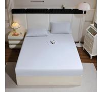Treer Lenzuolo con Angoli Rinfrescante, Lenzuolo di Raffreddamento Aderente con Elastico 360° per Singolo Matrimoniale Una Piazza e Mezza Materassi Altezza da 30cm (E186 Gris,180x200cm)