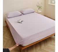 Treer Lenzuolo con Angoli Rinfrescante, Lenzuolo di Raffreddamento Aderente con Elastico 360° per Singolo Matrimoniale Una Piazza e Mezza Materassi Altezza da 30cm (TX23 Viola,150x200+30cm)