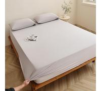 Treer Lenzuolo con Angoli Rinfrescante, Lenzuolo di Raffreddamento Aderente con Elastico 360° per Singolo Matrimoniale Una Piazza e Mezza Materassi Altezza da 30cm (TX23 Grigio,120x200+23cm)