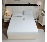 Treer Lenzuolo con Angoli Rinfrescante, Lenzuolo di Raffreddamento Aderente con Elastico 360° per Singolo Matrimoniale Una Piazza e Mezza Materassi Altezza da 30cm (E186 Grigio argento,200x220cm)