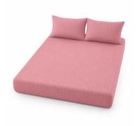 Treer Lenzuolo con Angoli Rinfrescante, Lenzuolo di Raffreddamento Aderente con Elastico 360° per Singolo Matrimoniale Una Piazza e Mezza Materassi Altezza da 25cm (100x190cm,LX03 Rosa polvere)