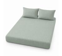 Treer Lenzuolo con Angoli Rinfrescante, Lenzuolo di Raffreddamento Aderente con Elastico 360° per Singolo Matrimoniale Una Piazza e Mezza Materassi Altezza da 25cm (180x200cm,LX03 Verde salvia)