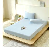Treer Lenzuolo con Angoli Rinfrescante, Lenzuolo di Raffreddamento Aderente con Elastico 360° per Singolo Matrimoniale Una Piazza e Mezza Materassi Altezza da 30cm (XH23 Blu,180x200CM)