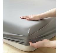 Treer Lenzuolo con Angoli Rinfrescante, Lenzuolo di Raffreddamento Aderente con Elastico per Singolo Matrimoniale Una Piazza e Mezza Materassi Altezza da 30cm (FJ23 Grigio,200x220CM)