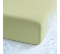 Treer Lenzuolo Sotto con Angoli Matrimoniale Effetto Fresco, Lenzuolo di Bambù Traspirante ed Elastico per Materassi Fino a 30cm, Ideale per Notti Calde (Giallo1,150x200CM)