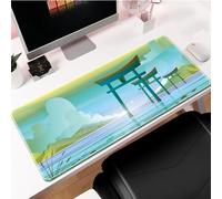 Treer Modello Sakura Giapponese Tappetino Mouse,Tappetino Mouse XXL/XL/L,Tappetino Mouse Gaming con Base Gomma Antiscivolo e Bordi Cuciti,Mouse Pad per Ufficio e Casa (Verde,600 * 300 * 3mm)