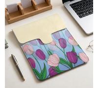 Treer Motivi a Tulipano Custodia Laptop 13" Verticale PU (Blu 1) | Universale Custodia Protettiva Sottile Impermeabile,Custodia Porta PC per Borsa e Viaggio, Lavoro, Ufficio e Viaggi