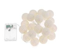 Treer Palle Di Natale Bianco Caldo LED Stringa di Luce Cotone Palla Luci di Fata Batteria Catene luminose, Ideale per Addobbi Festa Interni/Balcone/Festa/Matrimonio (3M-20 luci,Beige)