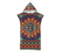 Treer Poncho Asciugamano con Cappuccio, Adulto Spiaggia Robe Cambiarsi Donna Uomo Boemia Assorbente Telo da Bagno Asciugatura Rapida Copricostume Accappatoio per Surf (75x110cm,Triangolo)