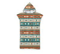 Treer Poncho Asciugamano con Cappuccio, Boemia Adulto Spiaggia Robe Cambiarsi Donna Uomo Assorbente Telo da Bagno Asciugatura Rapida Copricostume Accappatoio per Surf Nuoto (75x110cm,Esotico)