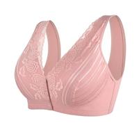 Treer Reggiseno Senza Ferretto Taglie Forti Contenitivo, Reggiseno Senza Ferretto Push Up Sostegno Forte con Spalline Regolabili Traspirante Comodo per Quotidiana e Intimo Donna (40/90,335 Rosa)