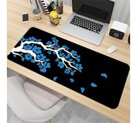 Treer Sakura Colorato Tappetino Mouse, Tappetino Mouse XXL/XL/L, Tappetino Mouse Gaming con Base Gomma Antiscivolo e Bordi Cuciti, Mouse Pad per Ufficio e Casa (Blu,600x300mm)