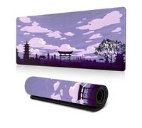 Treer Sakura Giapponesi Tappetino Mouse, Tappetino Mouse XXL/XL/L, Tappetino Mouse Gaming con Base Gomma Antiscivolo e Bordi Cuciti, Mouse Pad per Ufficio e Casa (600x300x3mm,Viola)