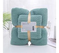 Treer Set 2 Asciugamani, 1 Asciugamani Bagno Grandi e 1 Asciugamano Bidet, Viso Ospite Asciugamani Super Assorbenti Ideale per Bagno, Palestra, Hotel e Spa (Verde,35x75CM70x140CM)