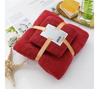 Treer Set 2 Asciugamani, 1 Asciugamani Bagno Grandi e 1 Asciugamano Bidet, Viso Ospite Asciugamani Super Assorbenti Ideale per Bagno, Palestra, Hotel e Spa (Rosso mattone,35x75+70x140cm)