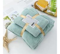 Treer Set 2 Asciugamani, 1 Asciugamani Bagno Grandi e 1 Asciugamano Bidet, Viso Ospite Asciugamani Super Assorbenti Ideale per Bagno, Palestra, Hotel e Spa (Verde fagiolo,35x75+70x140cm)