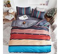 Treer Set Biancheria da Letto Matrimoniale, Moda Nordica Reversibile Microfibra Singolo Doppio Set Copripiumino con Copripiumini a Cerniera e 2 Federe (Arcobaleno,220x240cm)