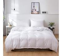 Treer Set Biancheria da Letto Matrimoniale, Tinta Unita Nordica Reversibile Microfibra Singolo Doppio Set Copripiumino con Copripiumini a Cerniera e 1/2 Federe (Bianca,180x210cm)