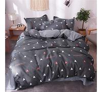Treer Set Copripiumino Matrimoniale Geometrico, 4 Pezzi Microfibra Poliestere Cerniera Ipoallergenico 1 Biancheria da Letto e 2 Federe per Letto Singolo King Size (180 * 220cm,Triangolo)