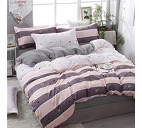 Treer Set Copripiumino Matrimoniale Geometrico, 4 Pezzi Microfibra Poliestere Cerniera Ipoallergenico 1 Biancheria da Letto e 2 Federe per Letto Singolo King Size (180 * 220cm,Punto d'onda)