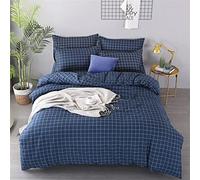 Treer Set di Biancheria da Letto Matrimoniale, Copripiumino Morbido Traspirante 3 Pezzi in Microfibra Set Copripiumino e 2 Federe 50x75 cm (220x240cm,Reticolo)