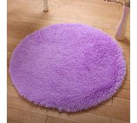 Treer Shaggy Tappeto a Pelo Lungo Tondo, Morbido per Soggiorno Home Room Decor Tappetino da Posizionare ai Piedi del Divano del Letto Tappetini Yoga Peloso Antiscivolo (Viola,40cm)
