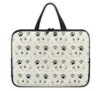 Treer Stampa Zampa Carina Borsa Porta PC,Custodia Laptop con Manico e Cerniera,Borsa PC Impermeabile Resistente Graffi,10-17Pollici Laptop Bag,Portatile Custodia Notebook (Beige,15 pollici)