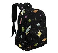 Treer Stellare 3D Zaino Scuola Elementare, Zaino Scuola Elementare Bambino, Zainetto Bambina Zaino Scuola Media Multicolore Doppio Scomparto, Zaino Scuola e Tempo libero (Nero,M)