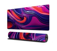 Treer Tappetino Mouse Gaming Arte Astratta, Tappetino Mouse XXL/XL/L, Tappetino Mouse con Base Gomma Antiscivolo e Bordi Cuciti, Mouse Pad per Ufficio e Casa (900x400x3mm,Blu-Rosa)