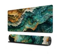 Treer Tappetino Mouse Gaming Arte Astratta, Tappetino Mouse XXL/XL/L, Tappetino Mouse con Base Gomma Antiscivolo e Bordi Cuciti, Mouse Pad per Ufficio e Casa (600x300x3mm,Acquamarina)