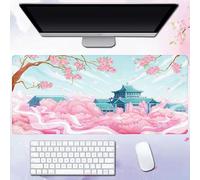 Treer Tappetino Mouse Sakura Giapponese Colorato, Tappetino Mouse XXL/XL/L, Tappetino Mouse Gaming con Base Gomma Antiscivolo e Bordi Cuciti, Mouse Pad per Ufficio e Casa (Sakura,1200x600x3mm)