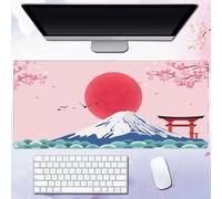 Treer Tappetino Mouse Sakura Giapponese Colorato, Tappetino Mouse XXL/XL/L, Tappetino Mouse Gaming con Base Gomma Antiscivolo e Bordi Cuciti, Mouse Pad per Ufficio e Casa (Sole,1200x600x3mm)