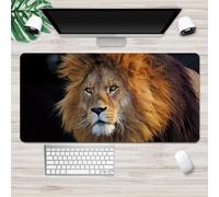 Treer Tappetino Mouse, Tappetino Mouse XXL/XL/L, Tappetino Mouse Gaming 3D Animale Stampa, Mouse Pad con Base Gomma Antiscivolo e Bordi Cuciti, per Ufficio e Casa (800x400mm,Leone A)