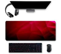 Treer Tappetino Mouse, Tappetino Mouse XXL/XL/L, Tappetino Mouse Gaming con Base Gomma Antiscivolo e Bordi Cuciti, Rombo Colorato Mouse Pad, per Ufficio e Casa (700x300mm,nero rosso)