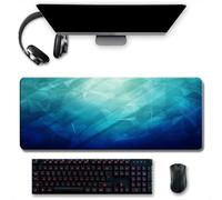 Treer Tappetino Mouse, Tappetino Mouse XXL/XL/L, Tappetino Mouse Gaming con Base Gomma Antiscivolo e Bordi Cuciti, Rombo Colorato Mouse Pad, per Ufficio e Casa (700x300mm,gradiente blu)
