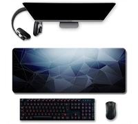 Treer Tappetino Mouse, Tappetino Mouse XXL/XL/L, Tappetino Mouse Gaming con Base Gomma Antiscivolo e Bordi Cuciti, Rombo Colorato Mouse Pad, per Ufficio e Casa (600x300mm,nero)
