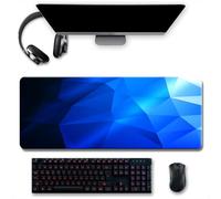 Treer Tappetino Mouse, Tappetino Mouse XXL/XL/L, Tappetino Mouse Gaming con Base Gomma Antiscivolo e Bordi Cuciti, Rombo Colorato Mouse Pad, per Ufficio e Casa (700x300mm,blu scuro)