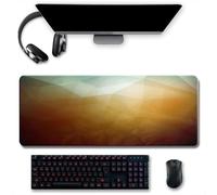 Treer Tappetino Mouse, Tappetino Mouse XXL/XL/L, Tappetino Mouse Gaming con Base Gomma Antiscivolo e Bordi Cuciti, Rombo Colorato Mouse Pad, per Ufficio e Casa (900x400mm,giallo verde)