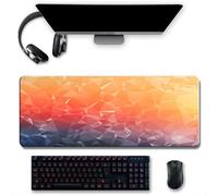 Treer Tappetino Mouse, Tappetino Mouse XXL/XL/L, Tappetino Mouse Gaming con Base Gomma Antiscivolo e Bordi Cuciti, Rombo Colorato Mouse Pad, per Ufficio e Casa (600x300mm,antracite arancione)