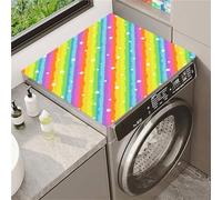 Treer Tappetino per Lavatrice e Asciugatrice Antiscivolo Copertura per Lavatrici, Impronte di Arcobaleno domestici Tappetino Protezione Superiore per Frigorifero, Bagni (Stelle,40x50cm)