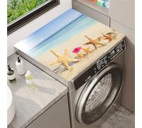 Treer Tappetino per Lavatrice e Asciugatrice Antiscivolo Copertura per Lavatrici, Impronte di Conchiglie domestici Tappetino Protezione Superiore per Frigorifero, Bagni (Stelle marine,50x60cm)