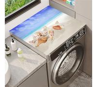 Treer Tappetino per Lavatrice e Asciugatrice Antiscivolo Copertura per Lavatrici, Impronte di Conchiglie domestici Tappetino Protezione Superiore per Frigorifero, Bagni (Conchiglie,50x50cm)