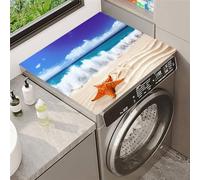 Treer Tappetino per Lavatrice e Asciugatrice Antiscivolo Copertura per Lavatrici, Impronte di Conchiglie domestici Tappetino Protezione Superiore per Frigorifero, Bagni (Surf,40x50cm)