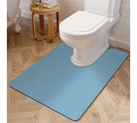 Treer Tappeto da Bagno Antiscivolo con Forma a U, Tappetino per WC Assorbente Diatomite Lavabile Tappeti per Bagno Durevole e Morbido per Doccia e Wc Water (Blu cielo,55 * 60cm)
