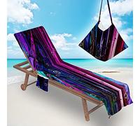 Treer Telo Mare Grande Telo Mare Microfibra con 2 Tasche Laterali, 3D Dipinti a Olio Asciugamano Sciugatura Rapida 210x75cm Asciugamano Mare per Spiagge, Piscine, Estate (Viola Intenso,210x75cm)